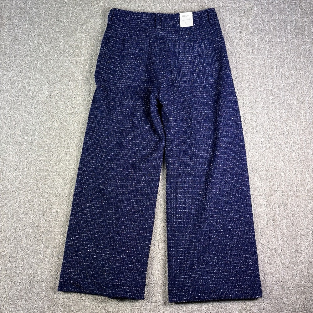 Anthropologie Maeve The Colette Pants 29 Blue Multi Tweed Wide Leg Crop Career - Picture 8 of 8